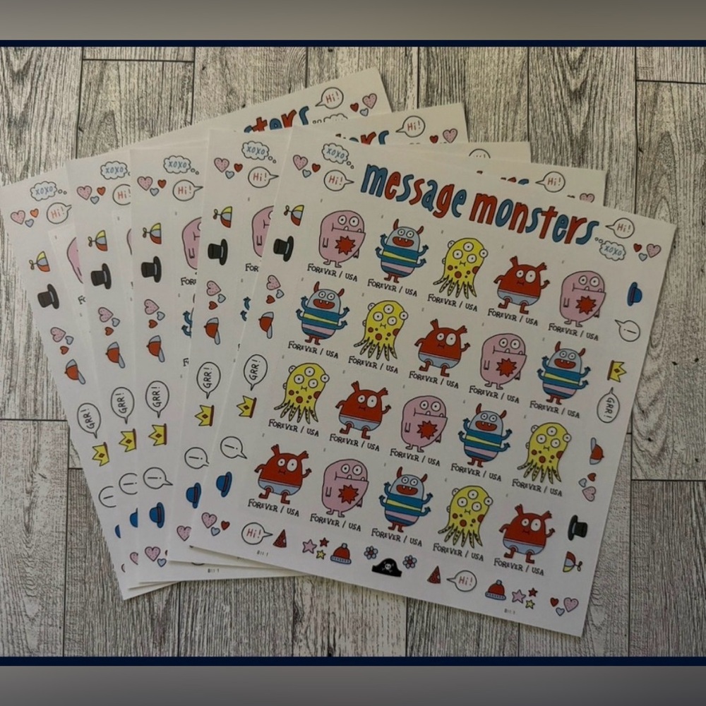 100 USPS Message Monsters Forever Postage